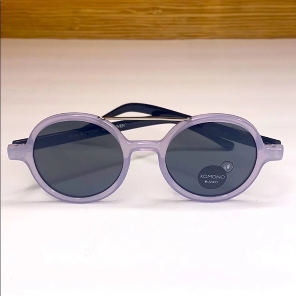 New KOMONO Vivien Violet / Black Sunglasses purple round